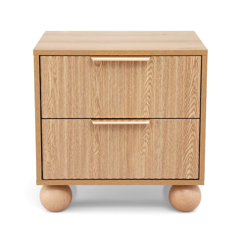 Artiss Rattan Bedside Table 2 Drawers Pine Awezingly