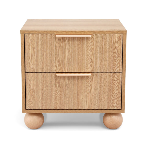 Artiss Rattan Bedside Table 2 Drawers Pine Awezingly