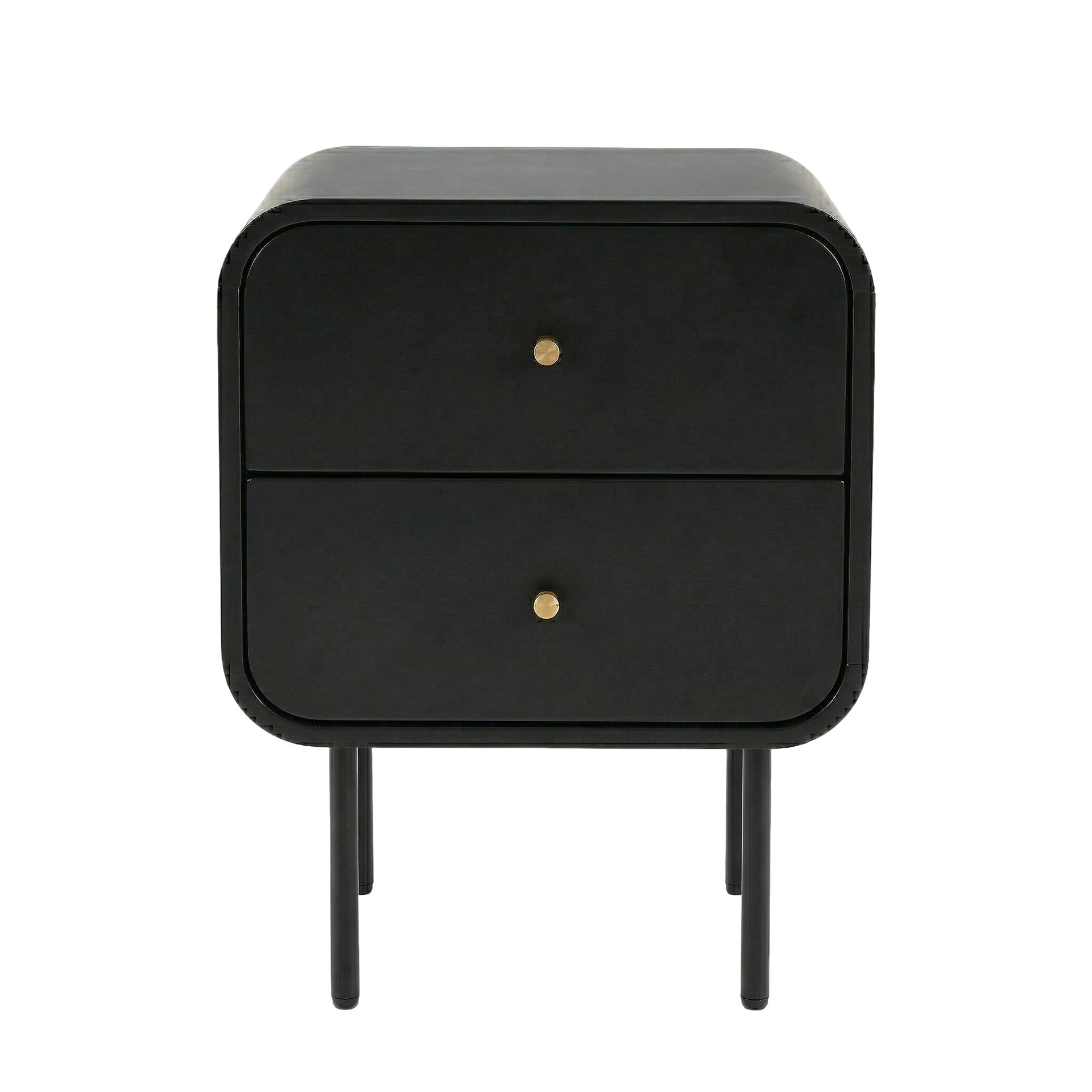 Artiss Bedside Table 2 Drawers Side End Table Nightstand Black Awezingly