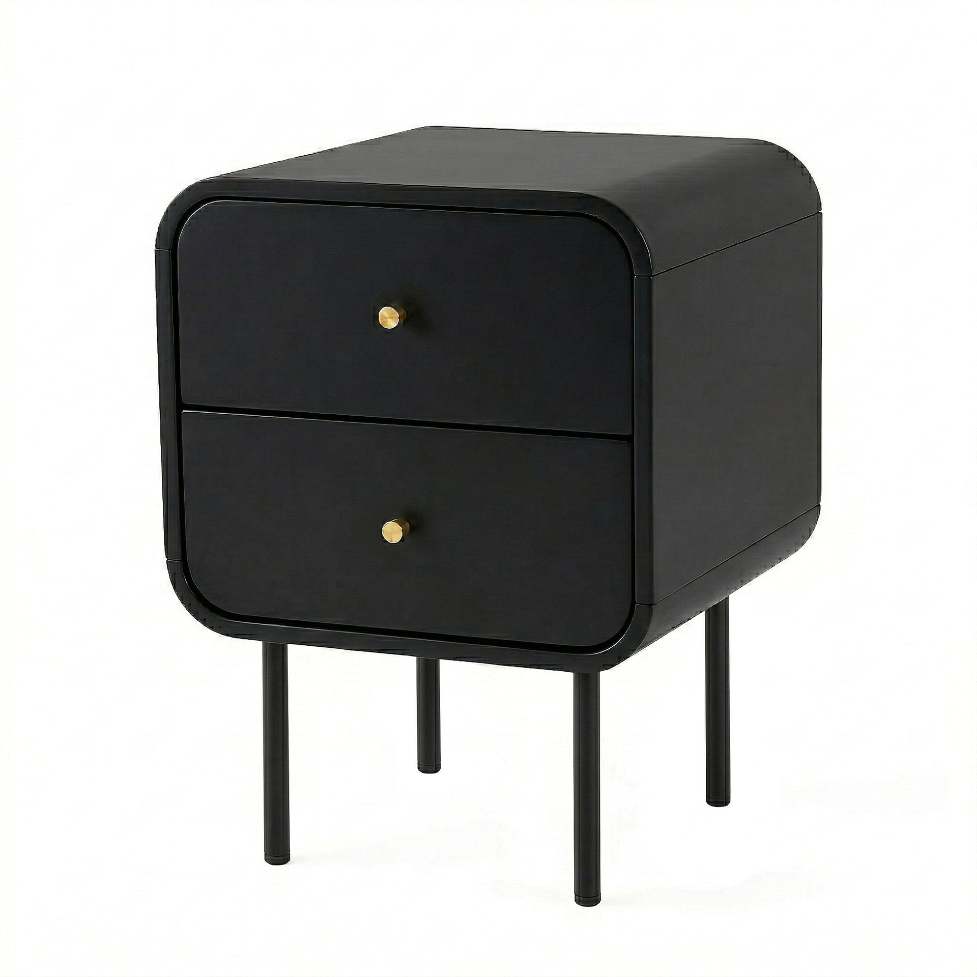 Artiss Bedside Table 2 Drawers Side End Table Nightstand Black Awezingly