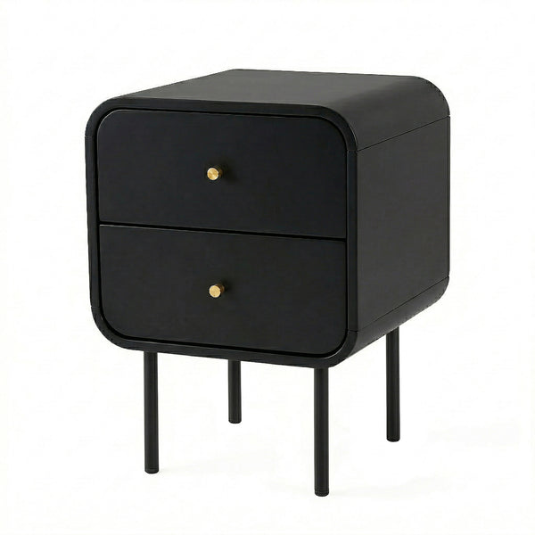 Artiss Bedside Table 2 Drawers Side End Table Nightstand Black Awezingly