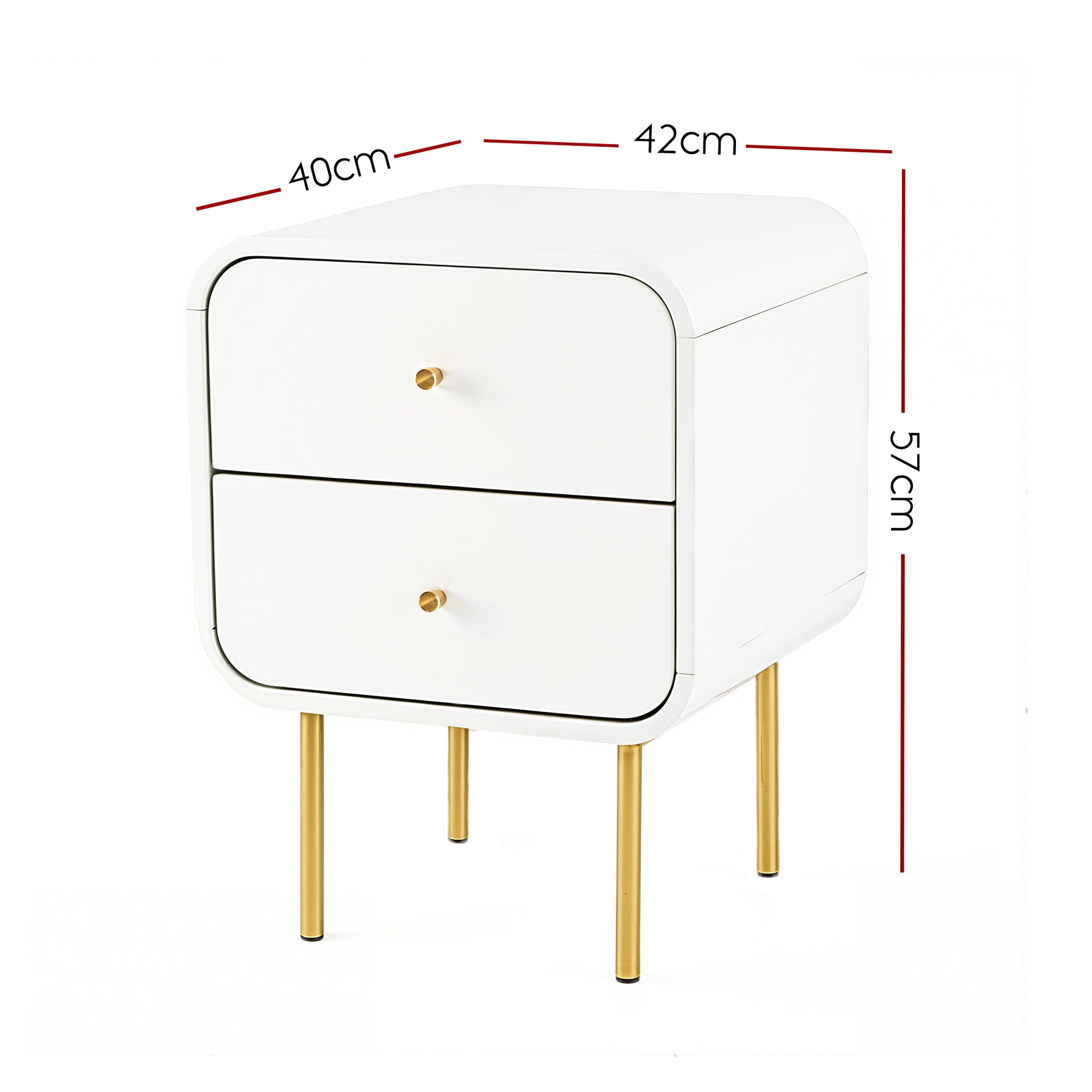 Artiss Bedside Table 2 Drawers Side End Table Nightstand White Awezingly