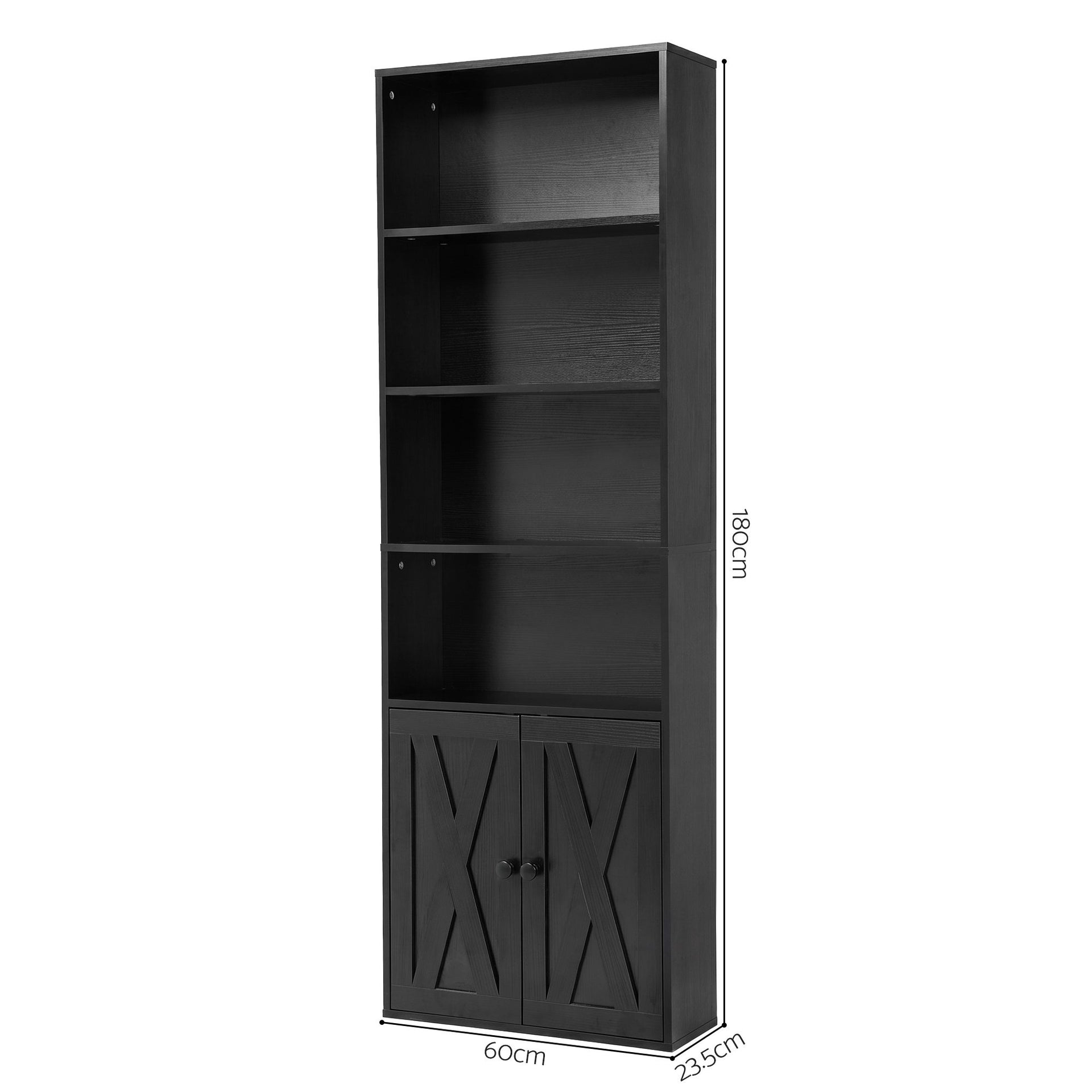 Artiss 6-Tier Bookshelf Display Cabinet Storage Black Awezingly