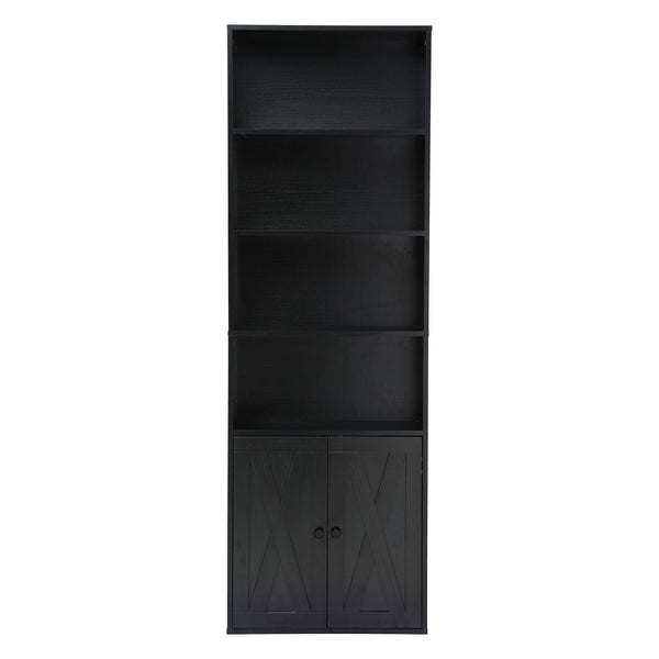 Artiss 6-Tier Bookshelf Display Cabinet Storage Black Awezingly