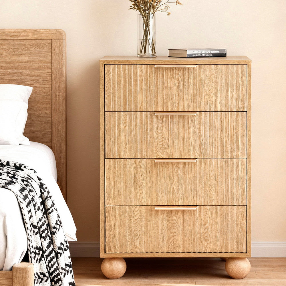 Artiss 4 Chest of Drawers Dresser Tallboy Pine Awezingly