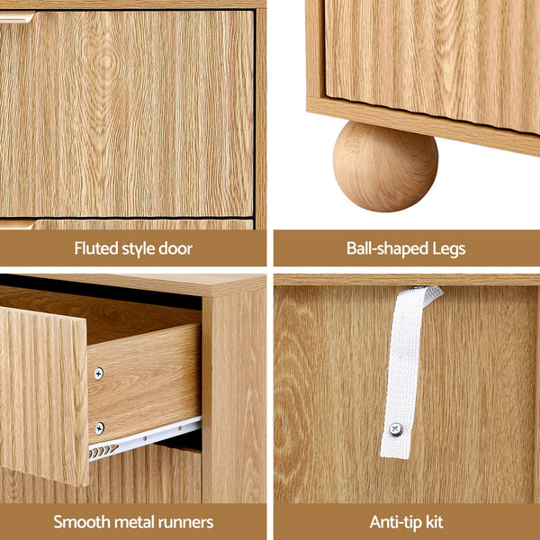 Artiss 4 Chest of Drawers Dresser Tallboy Pine Awezingly