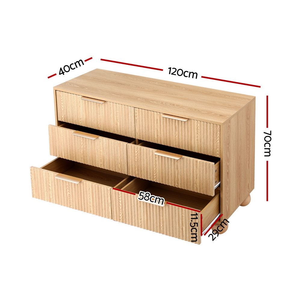 Artiss 6 Chest of Drawers Dresser Tallboy Pine Awezingly