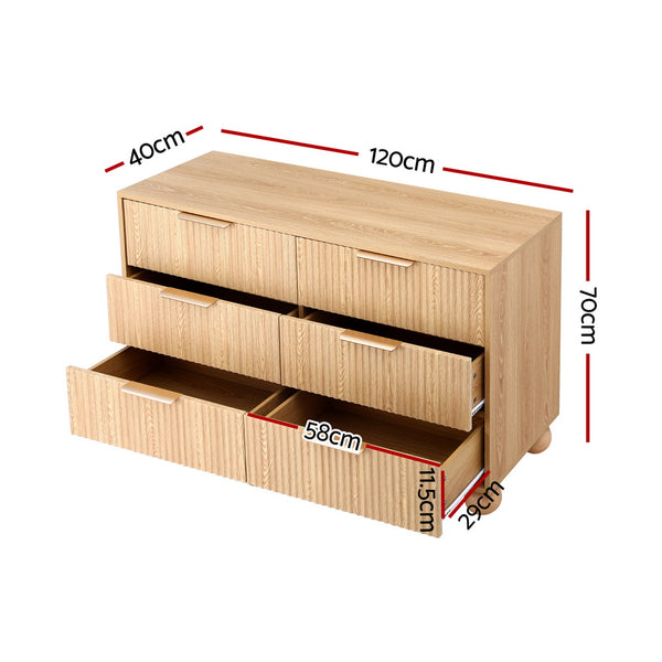 Artiss 6 Chest of Drawers Dresser Tallboy Pine Awezingly