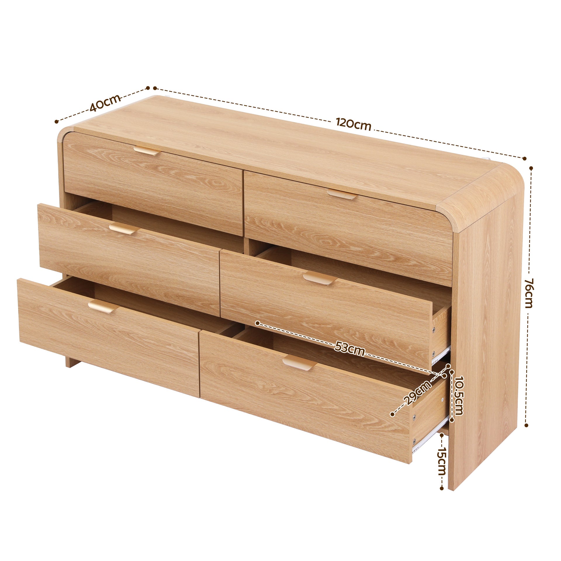 Artiss 6 Chest of Drawers Dresser Cabinet Pine Awezingly