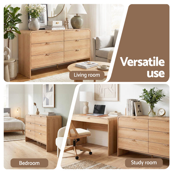 Artiss 6 Chest of Drawers Dresser Cabinet Pine Awezingly