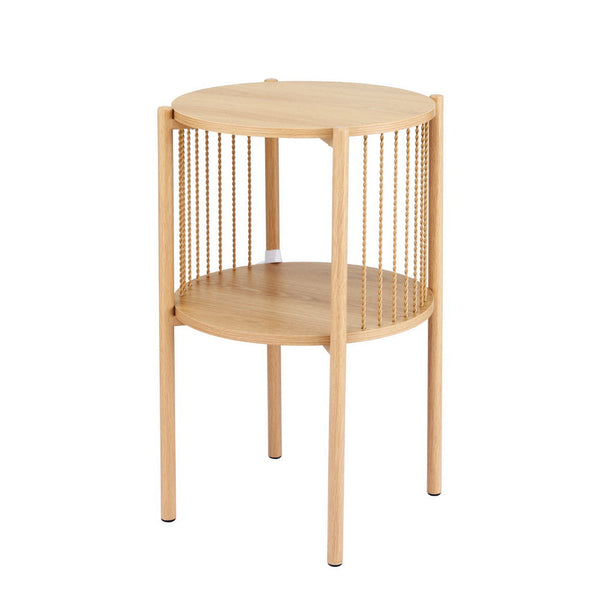 Artiss Coffee Table 2-Tier Round Wood Artiss