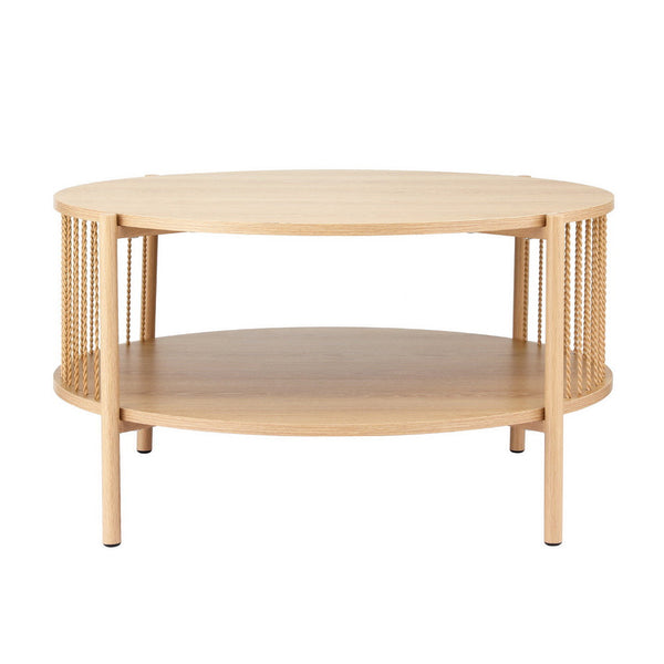 Artiss Coffee Table 2-Tier Round Wood Artiss