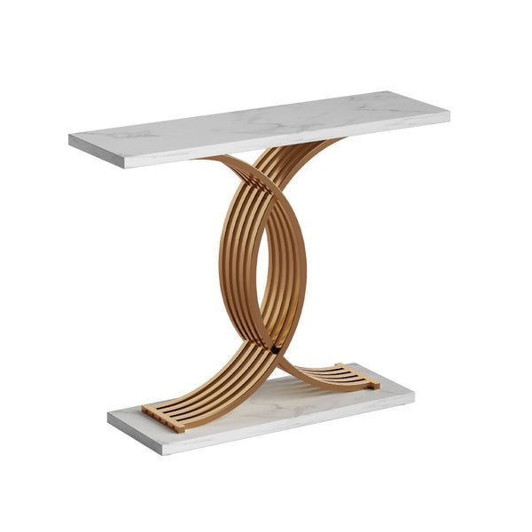 Artiss Console Table Marble Effect White&Gold Artiss
