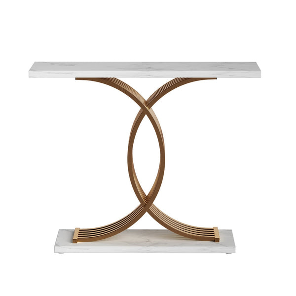 Artiss Console Table Marble Effect White&Gold Artiss