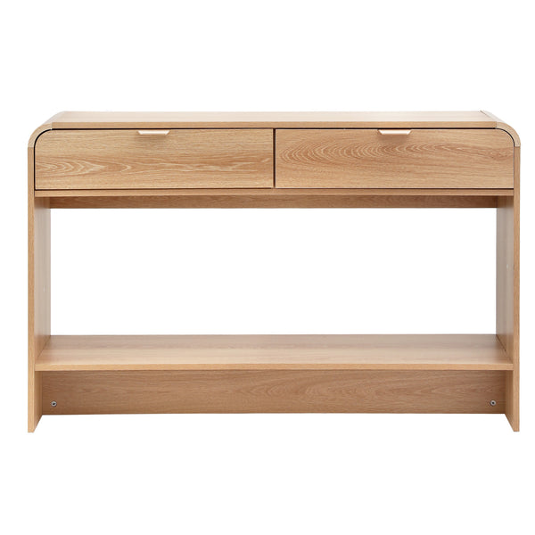 Artiss Console Table Hallway Entryway Storage Drawer Shelf Curved Edge 120CM Pine Awezingly