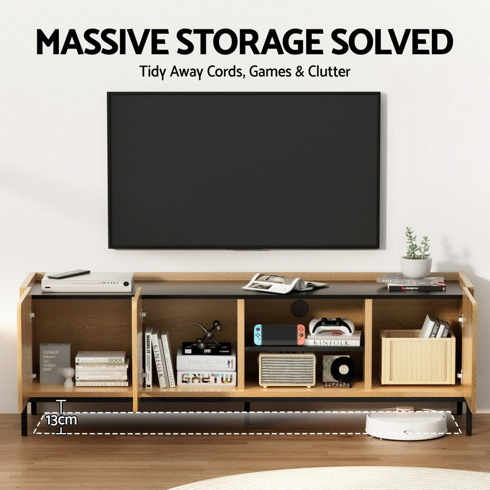 Artiss TV Unit Entertainment Unit Storage Cabinet Shelf 160cm Pine Awezingly
