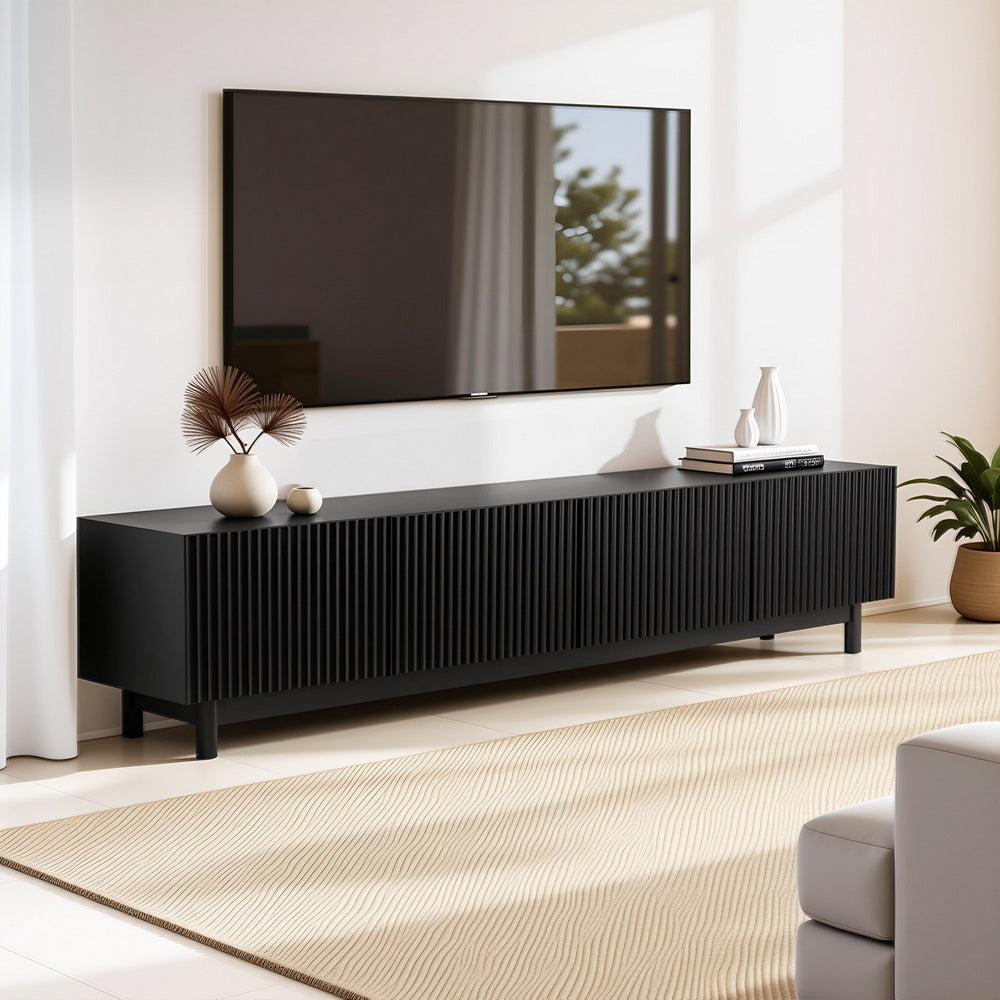 Artiss TV Unit Entertainment Unit Storage Cabinet 180cm Black Awezingly