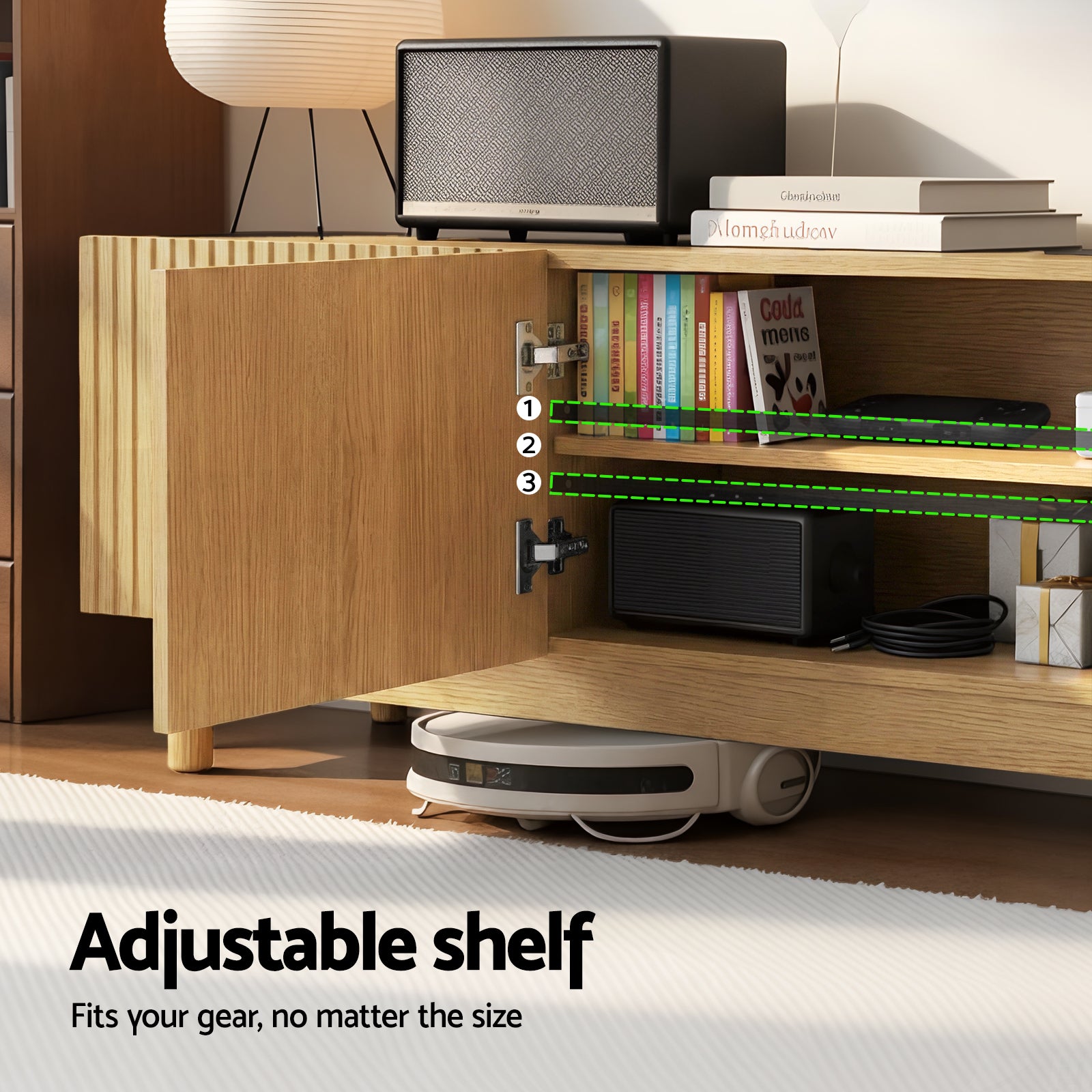 Artiss TV Unit Entertainment Unit Storage Cabinet 180cm Pine Awezingly