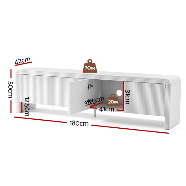 Artiss TV Unit Entertainment Unit Storage Cabinet 180cm White Artiss