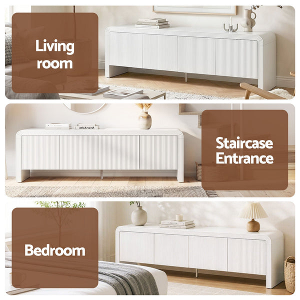 Artiss TV Unit Entertainment Unit Storage Cabinet 180cm White Artiss