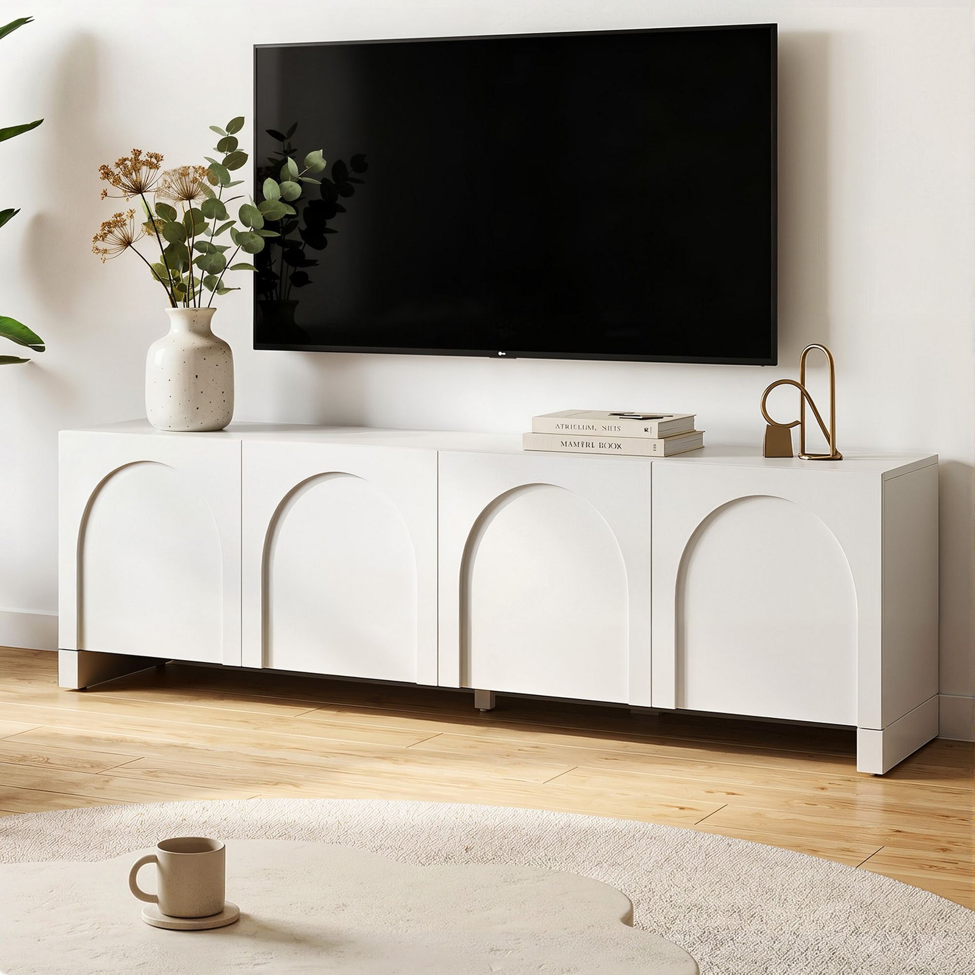 Artiss TV Unit Entertainment Unit Storage Cabinet Adjustable Shelf 180cm White Awezingly