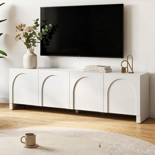 Artiss TV Unit Entertainment Unit Storage Cabinet Adjustable Shelf 180cm White Awezingly