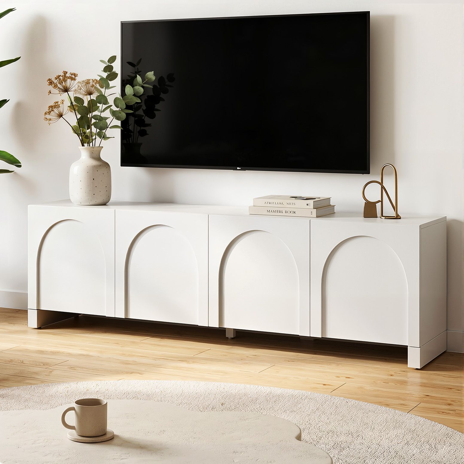 Artiss TV Unit Entertainment Unit Storage Cabinet Adjustable Shelf 180cm White Awezingly