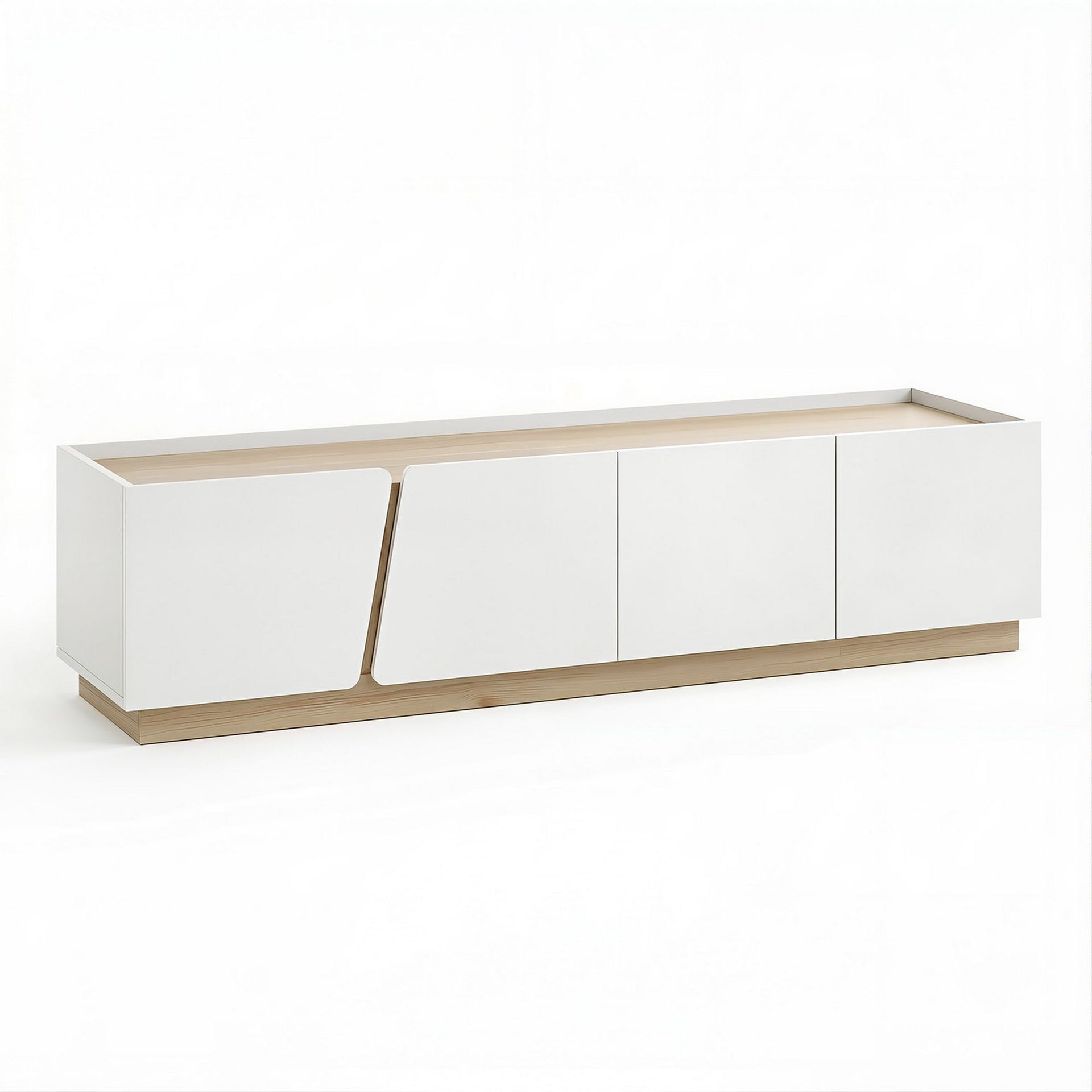 Artiss 180cm TV Unit Storage Cabinet Living Room White & Pine Awezingly
