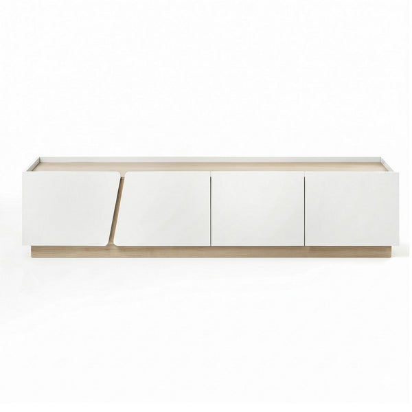 Artiss 180cm TV Unit Storage Cabinet Living Room White & Pine Awezingly