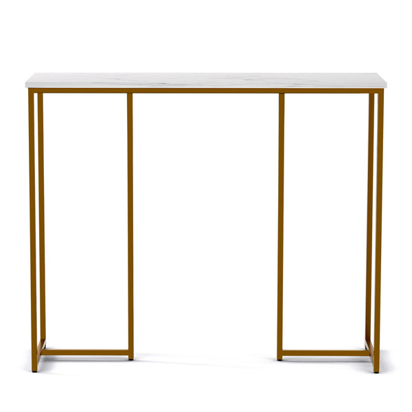 Artiss Console Table Marble Effect White&Gold Awezingly