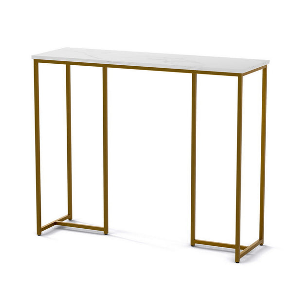 Artiss Console Table Marble Effect White&Gold Awezingly