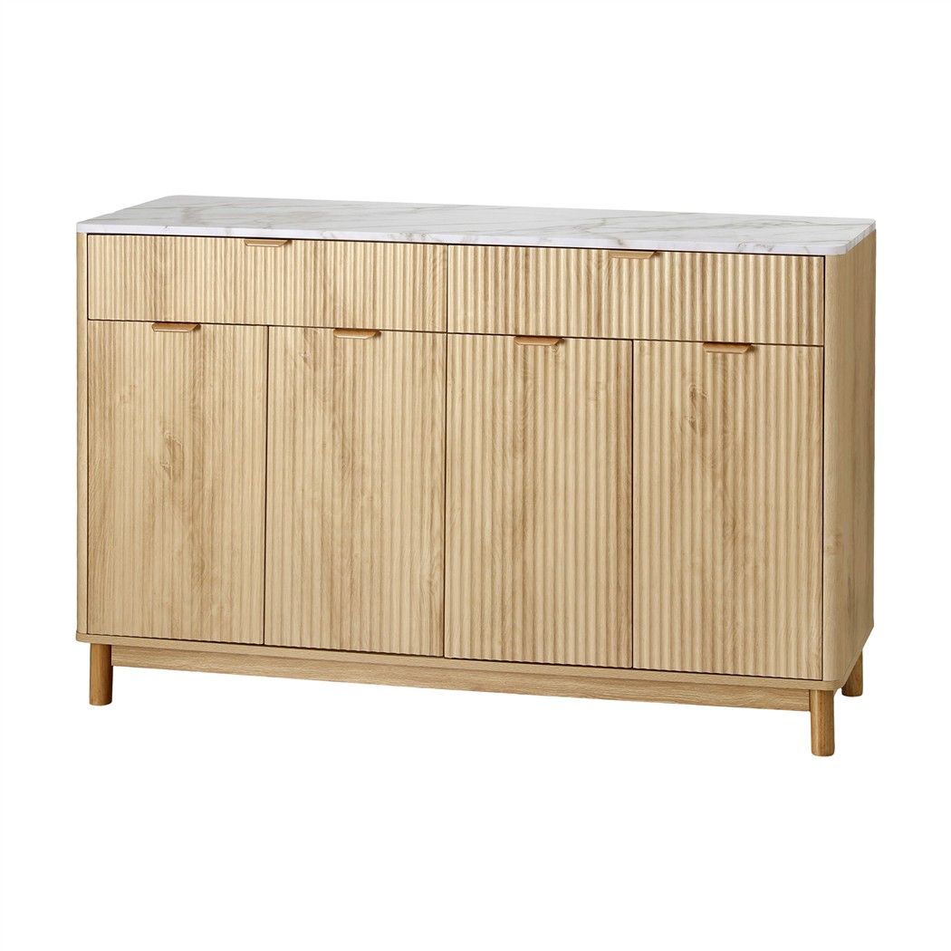 Artiss Buffet Sideboard Cabinet Kitchen Storage Cupboard Marble 2 Drawers Pine Artiss