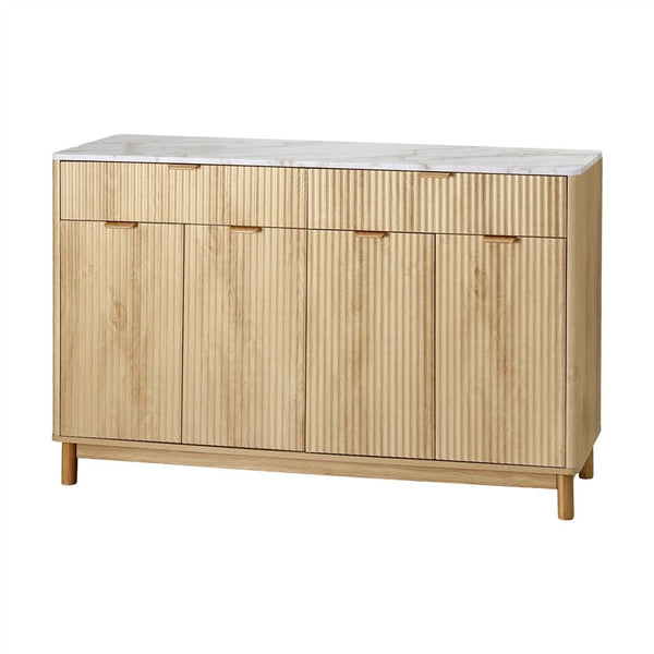 Artiss Buffet Sideboard Cabinet Kitchen Storage Cupboard Marble 2 Drawers Pine Artiss