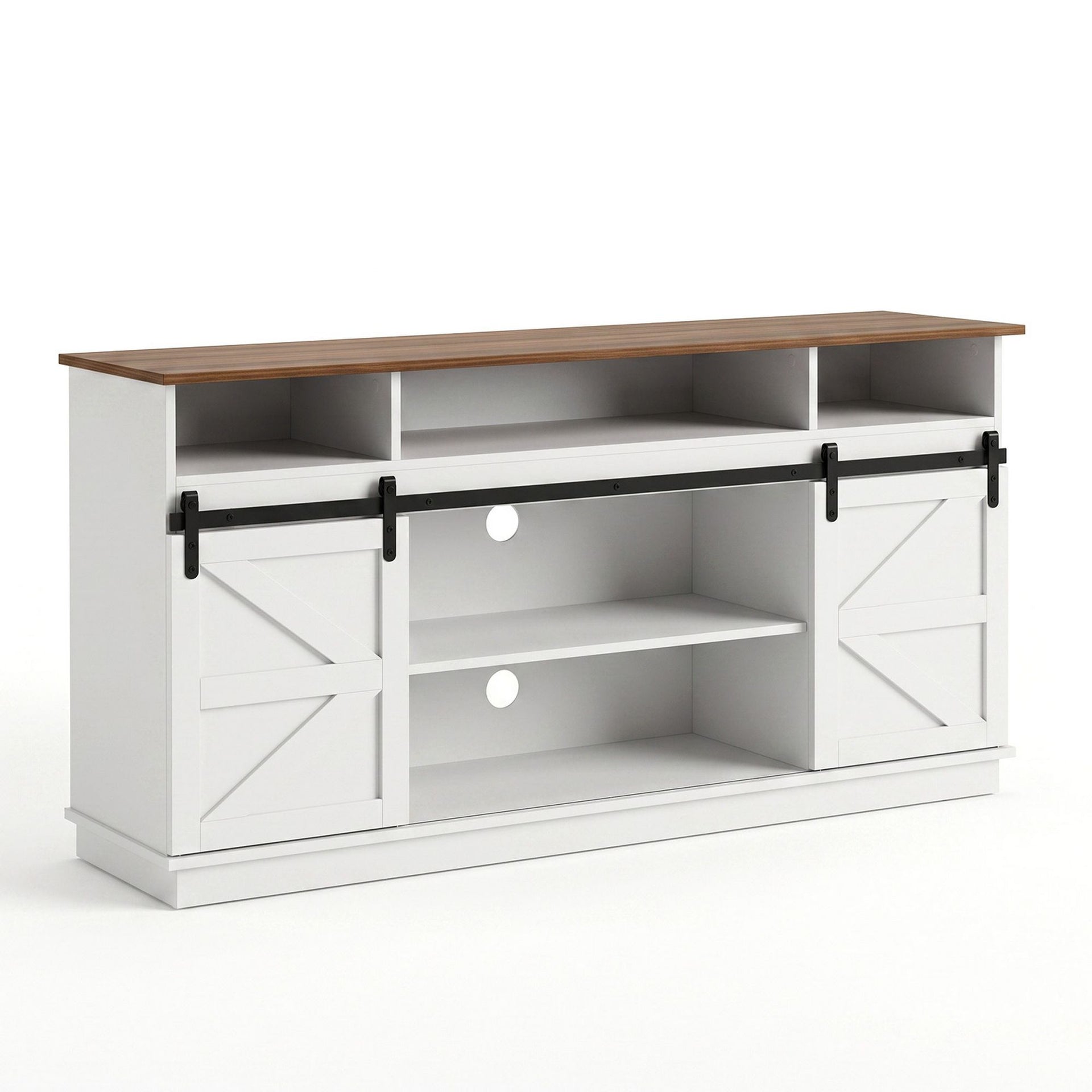 Artiss Buffet Sideboard Cabinet 150cm 3-Tier Kitchen Storage Sliding Doors White Awezingly