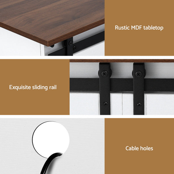 Artiss Buffet Sideboard Storage Cabinet Kitchen Cupboard Sliding Doors White Awezingly