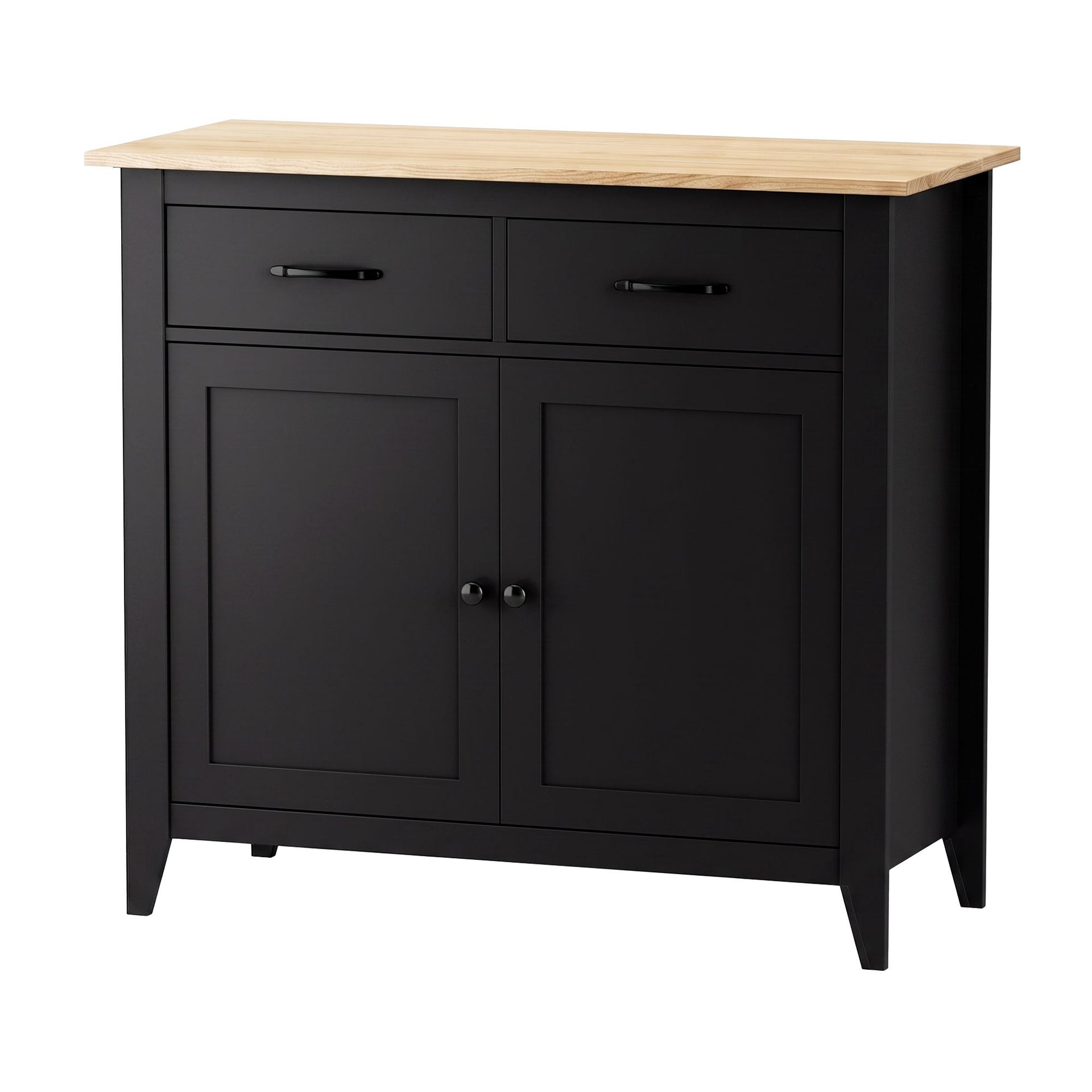 Artiss Buffet Sideboard Cabinet Kitchen Storage Cupboard Pantry 2 Drawers Black Awezingly