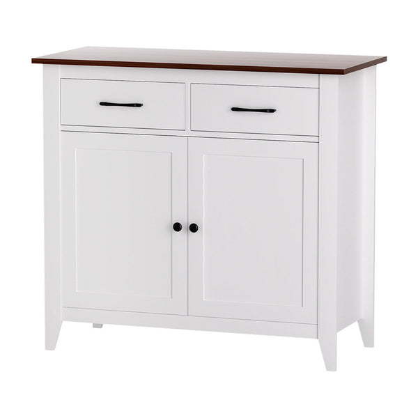 Artiss Buffet Sideboard Storage Cabinet Kitchen Cupboard Hallway 2 Drawers White Awezingly