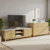 Artiss TV Unit & Chest of Drawers Set Solid Wood Legs Pine