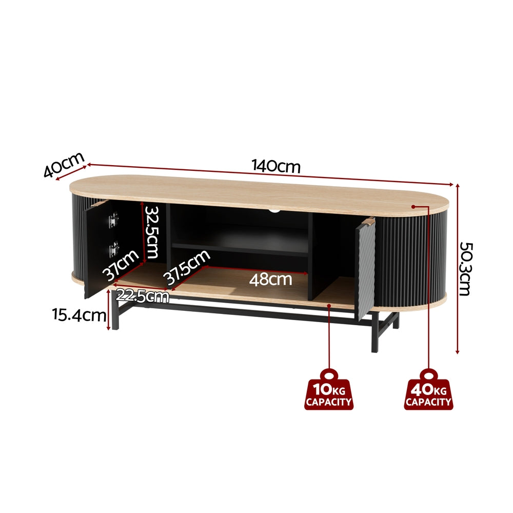 Artiss TV Unit Entertainment Unit Storage Cabinet Black Pine Awezingly