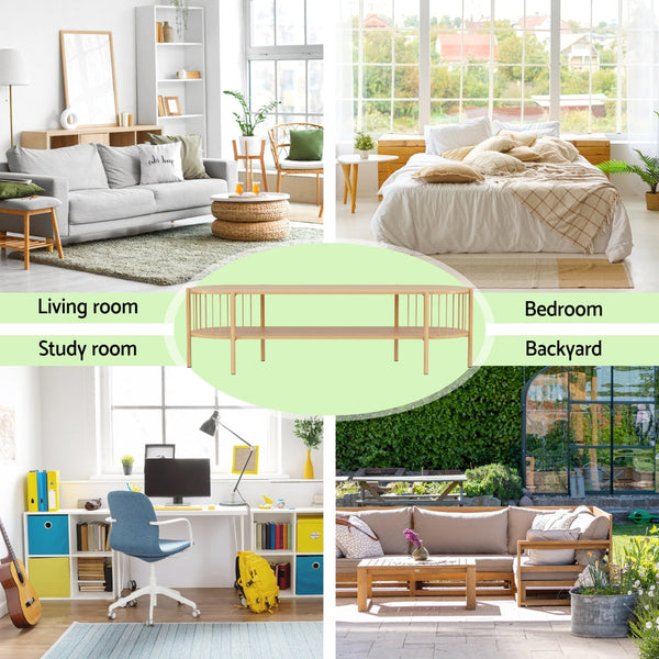 Artiss TV Unit Entertainment Unit Storage Shelf 148cm Pine Artiss