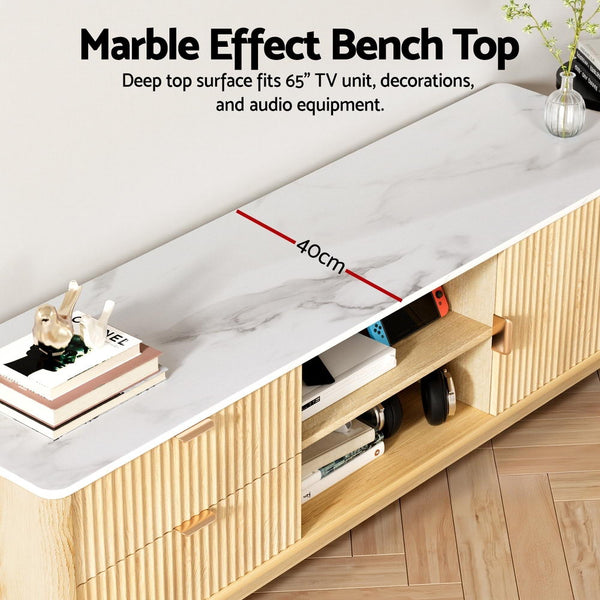 Artiss TV Unit Entertainment Unit Storage Drawer Shelf 150cm Pine Awezingly