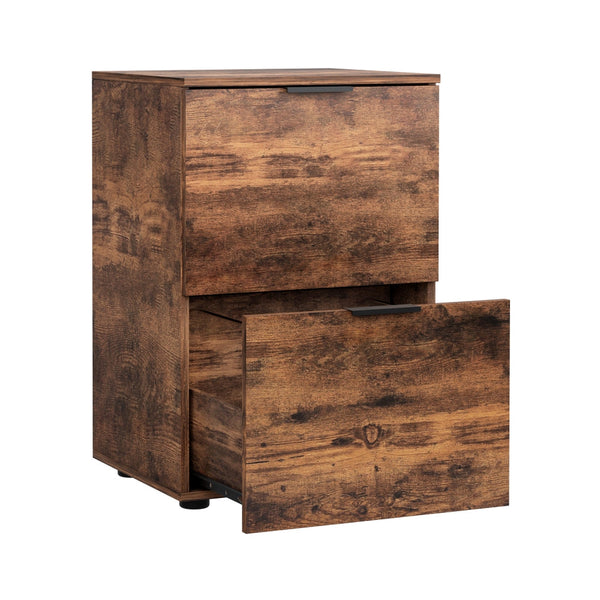 Artiss Filing Cabinet Files Storage Office Shelves File Organiser Rustic Brown 2 Drawer Awezingly