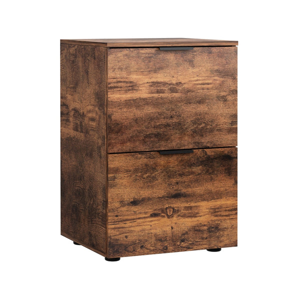 Artiss Filing Cabinet Files Storage Office Shelves File Organiser Rustic Brown 2 Drawer Awezingly
