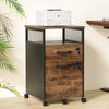 Artiss Filing Cabinet File Cabinet with Wheels 2 Drawer Storage Rustic Brown
