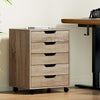 Artiss 5-Drawer Filing Cabinet Mobile Rolling Storage Cabinet Chest of Drawers Stand Scratch Beige