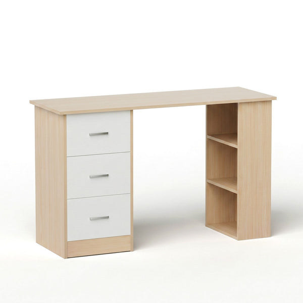 Artiss Computer Desk Drawer Shelf Oak White 120CM Awezingly