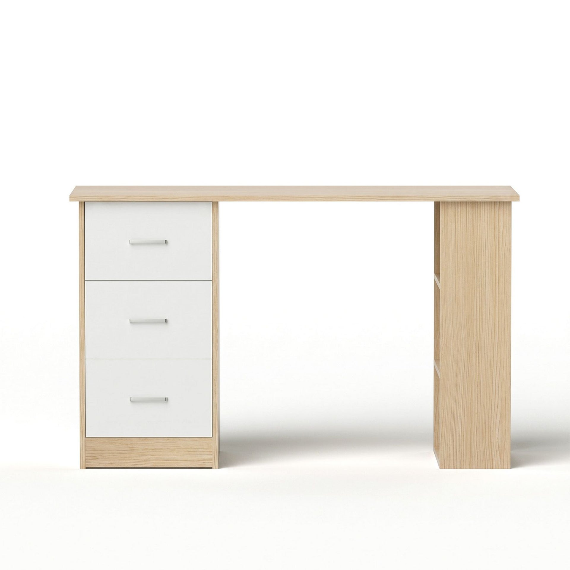Artiss Computer Desk Drawer Shelf Oak White 120CM Awezingly