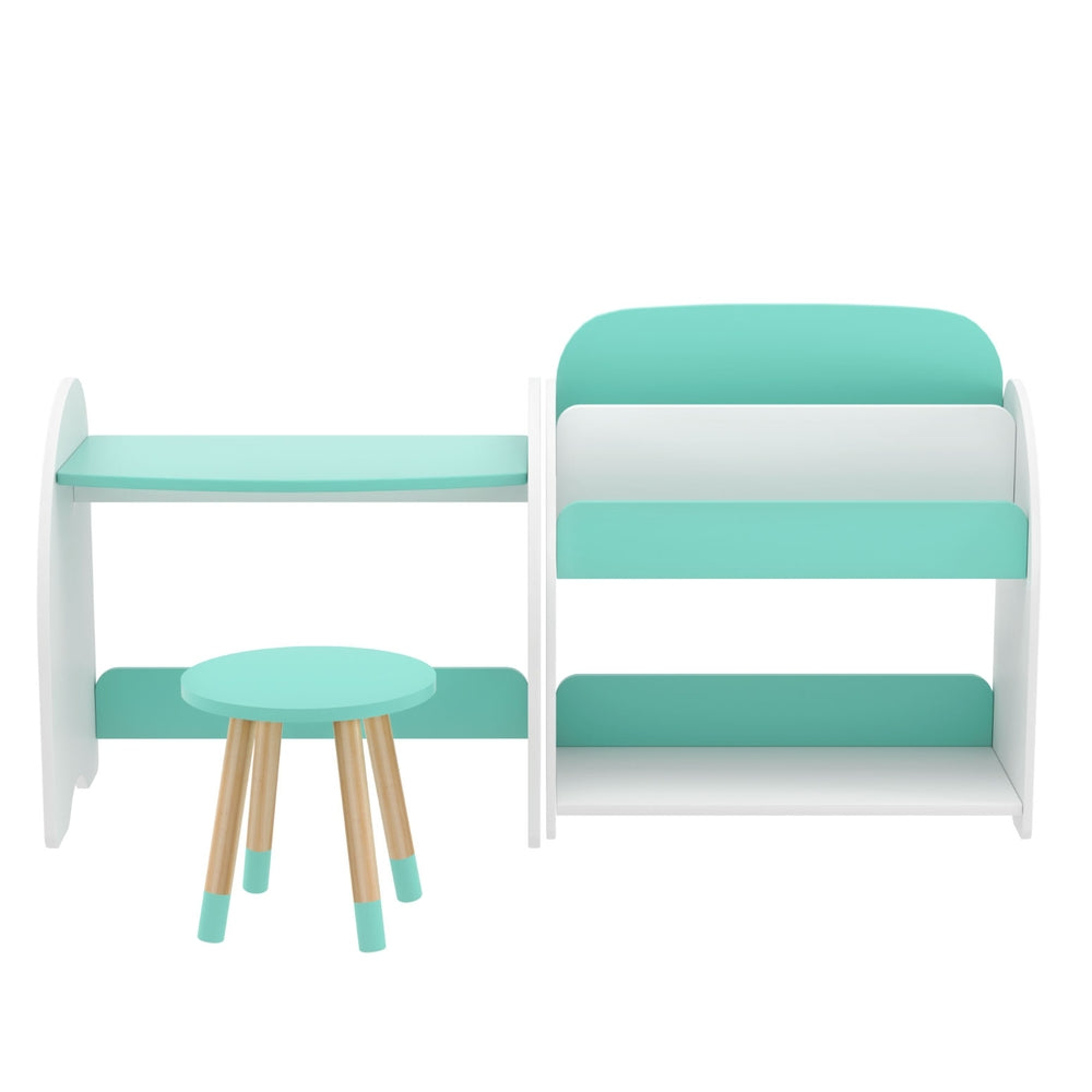Keezi Kids Bookshelf 2 In 1 Table Chair Set Bookcase Toys Shelves Children Organiser Keezi