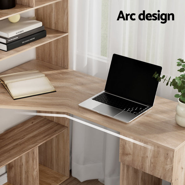 Artiss Computer Desk Bookshelf Drawer Cabinet Oak 120CM Artiss