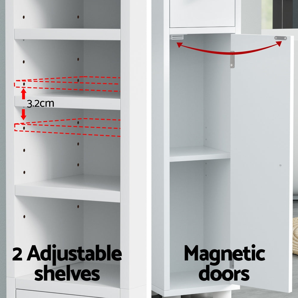 Artiss Bathroom Storage Cabinet 180cm Tall Slim Floor Cupboard Toilet Narrow Linen Tower Artiss
